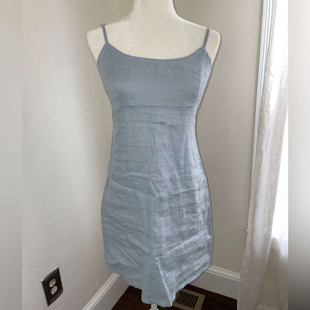NEVER WORN Brandy blue linen dress